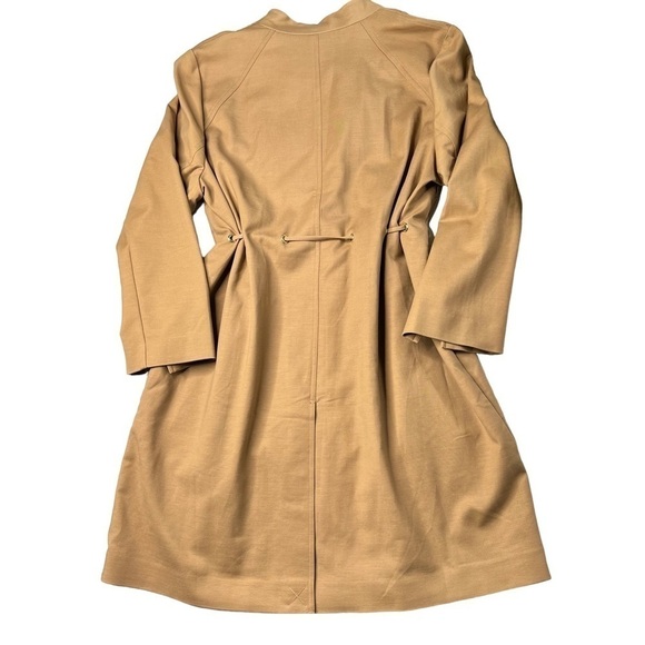 NWT CHICO'S Brown Drawstring Duster Trench Coat Jacket Size Petite 3 (XL 16/18) - Picture 11 of 16